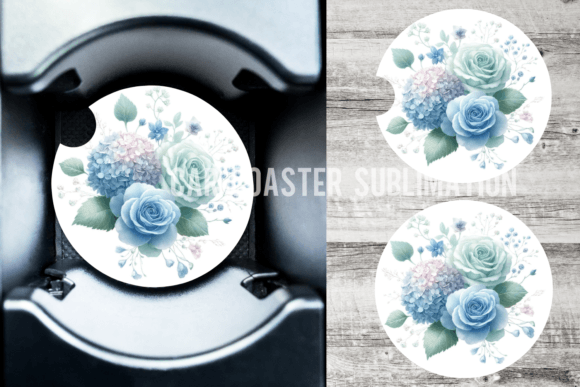 Download Floral Blue Dust Car Coaster Designs - Car coaster designs Collection
