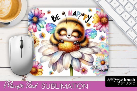 Download Cute Bee Mouse Pad Sublimation Design - Premium Bundle