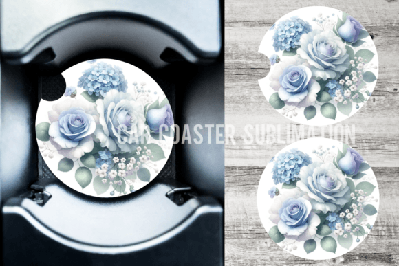 Download Flowers Blue Dust Car Coaster Designs - Car coaster designs Collection