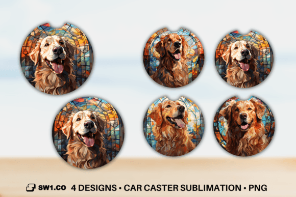 Download Stained Glass Golden Car Coaster Designs - Car coaster designs Collection