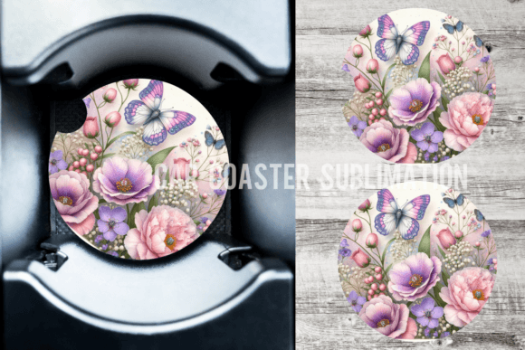 Download Butterfly Purple Car Coaster Designs - Car coaster designs Collection