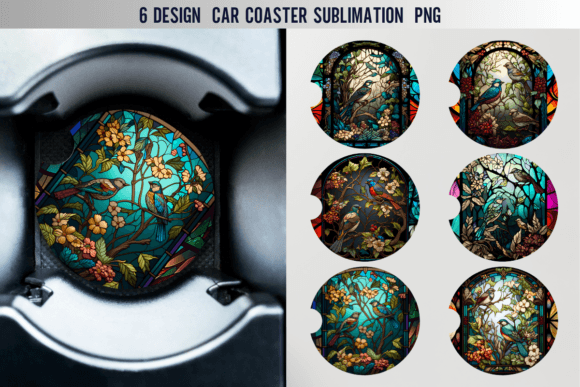 Download Stained Glass Bird Car Coaster Designs - Car coaster designs Collection