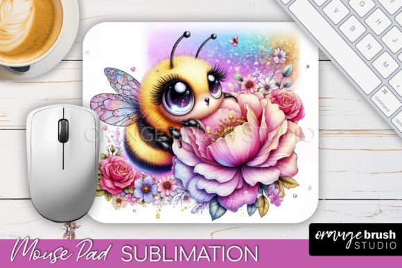 Download Cute Bee Mouse Pad Sublimation Design - Premium Bundle
