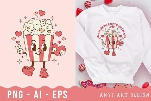 Download Retro Popcord Valentines Day Sublimation - Valentines day sublimation Collection