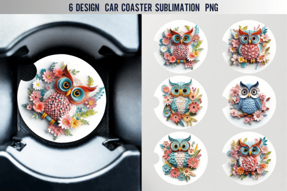 Download Owl Paper Quilling Car Coaster Designs - Car coaster designs Collection