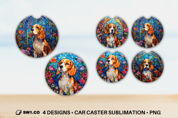 Download Stained Glass Beagle Car Coaster Designs - Car coaster designs Collection