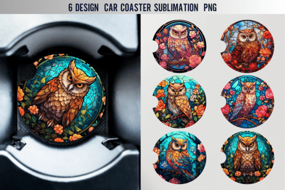 Download Stained Glass Owl Car Coaster Designs - Car coaster designs Collection